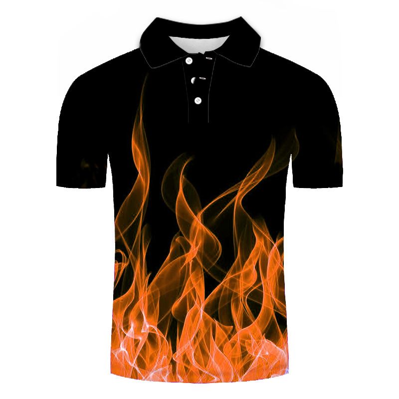 T-shirt polo da uomo a maniche corte a maniche corte High Street con risvolto 3D con risvolto 3D, nuova estate_voghion.com