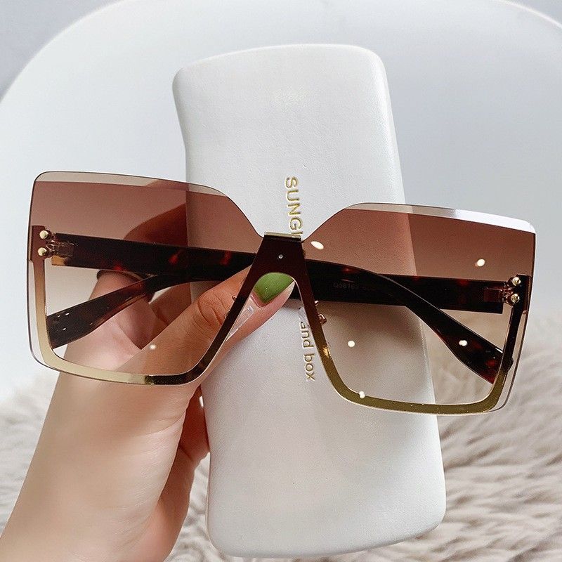 Ochelari de soare subțiri, fără ramă, la modă, din metal, cu jumătate de ramă, pentru femei, ochelari de protecție UV_voghion.com