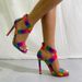 Rainbow Heels 2024 Summer New Walking Show Cross Strap Fashion Tynd farve Blok højhælede sandaler_voghion.com
