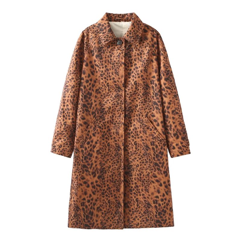 Women's clothing 2024 autumn/winter new animal print windbreaker jacket_voghion.com