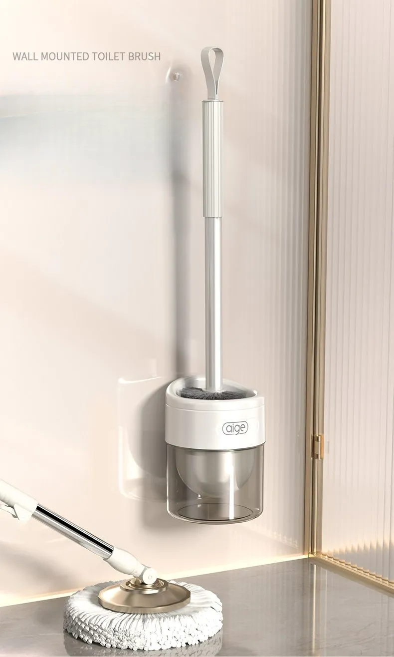 Aige Set Household No Dead Angle 2024 New Wall-Mounted Bathroom With Base Toilet Cleaning Brush_voghion.com
