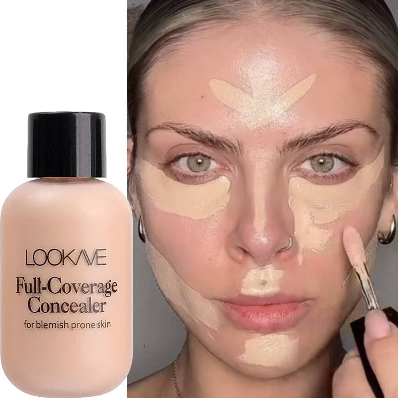 Flüssiges Concealer-Creme-Make-up mit vollständiger Abdeckung, 12 ml, unsichtbare Augenringe, Creme, Gesichtsgrundierung, wasserfeste Make-up-Basis, Kosmetik_voghion.com