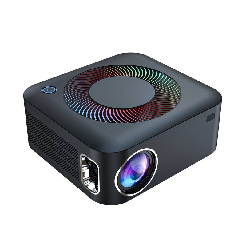 2024 Nieuwe Zwarte Projector Kantoor Onderwijs Thuis Slaapkamer Woonkamer Muurprojectie Draadloze Projector_voghion.com