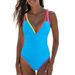 2025 New Color-Block Strap One-Piece Swimsuit Women Bikini_voghion.com