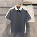 Men's Clothing New Color Matching Loose Half Zipper Short Sleeved Tops Summer Casual Polo Shirt Tops_voghion.com