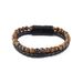 Bracciale da uomo con perline e chiusura magnetica in pelle con pietra occhio di tigre_voghion.com
