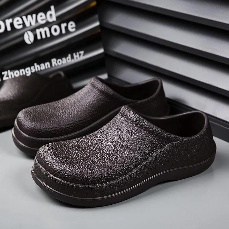 Chaussures de restaurant de service alimentaire pour hommes, chef antidérapant résistant à l'huile pour chaussures de travail de cuisine_voghion.com