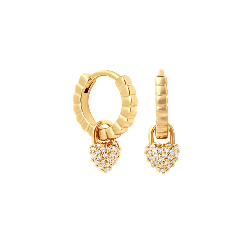 Orecchini da donna in argento S925 con design a nicchia, leggeri, di lusso, di alta qualità, a forma di cuore, con diamanti, dal temperamento dolce e retrò._voghion.com