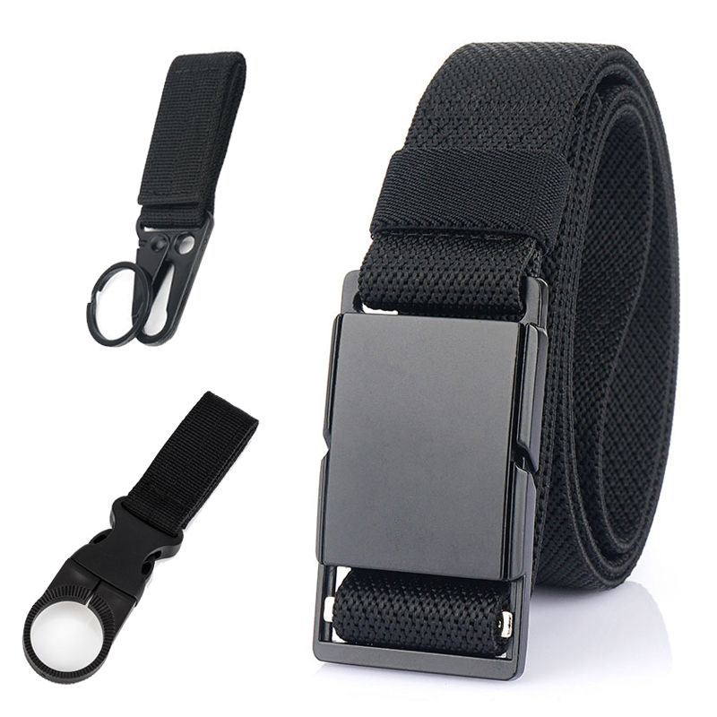 HOT VATLTY 3.4cm Elastic Casual for Men Metal Magnetic Buckle Quick Release Outdoor Work Belt Stretch Waistband Male Girdle_voghion.com