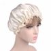 women's satin nightcap anti hair loss hair care hat personalized wood ear brim lazy sleep no heat nightcap_voghion.com