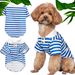 Guangying Dog Sweatshirt Lapel Collar Elastic Adorable Pet Dog Cat Navy Striped Pullover Top Pet Supplies_voghion.com