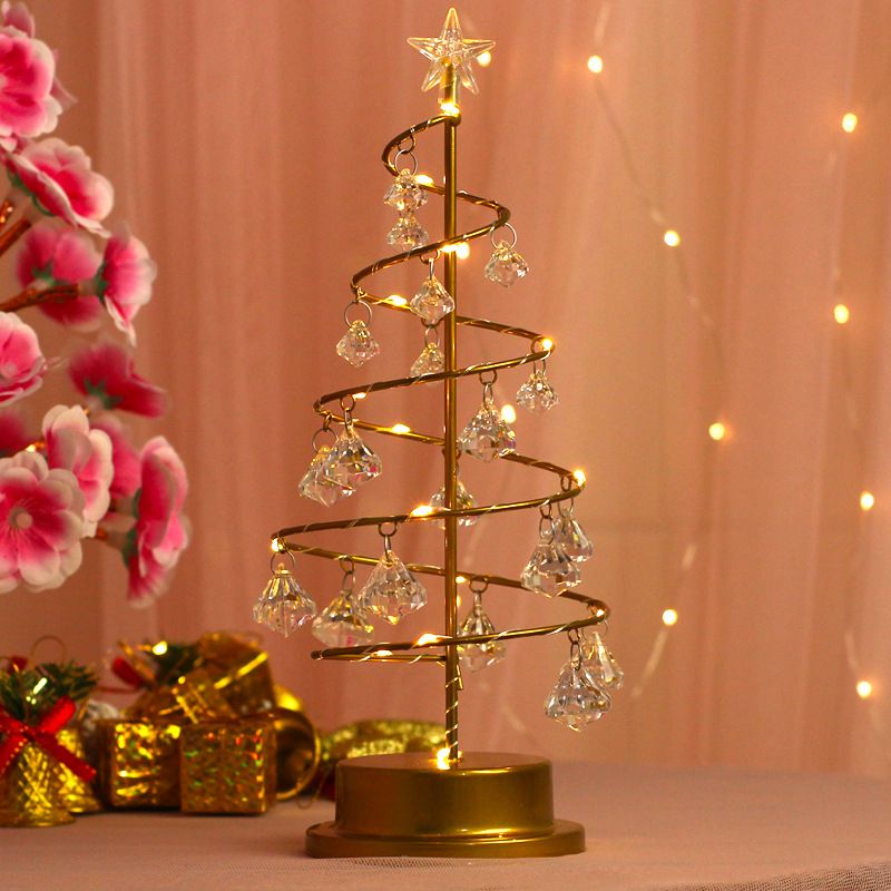 Christmas tree, small night lights, colorful lights, shaped lights, crystal diamond bedroom desk lights, decorative lights, Christmas ornaments_voghion.com