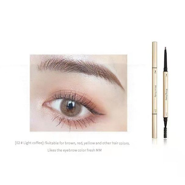 Eyebrow Enhancers Small Gold Bar Eyebrow Pencil Triangular Natural Double Headed Pencil Anti Sweat Long Lasting Non Smudged Ultra Fine Eyebrow Pencil_voghion.com