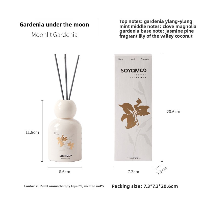 Jasmine Scented Reed Diffuser – 200ml Elegant Home Fragrance, Long-Lasting Floral Aroma For Living Room & Bedroom (Moonlit Jasmine)​_voghion.com