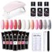 15ml Nail Extension Gel Set - With Nail Forms & Double-Head Brush | UV-Cured Crystal Extension Gel Kit_voghion.com