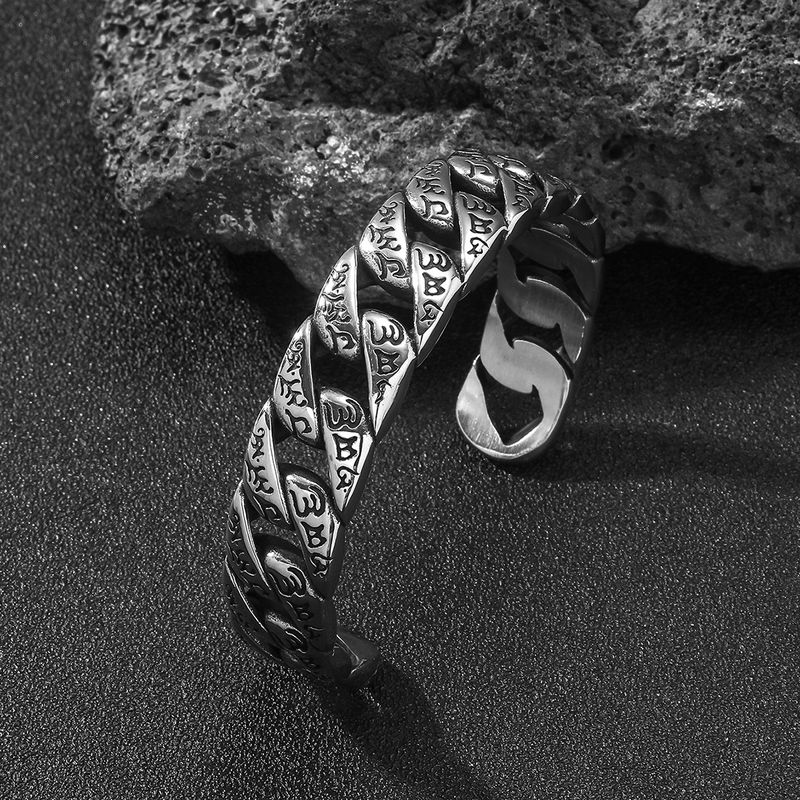 Herrenarmband mit mutiger Persönlichkeit, cooles, vielseitiges Accessoire, silbernes Street-Rock-Stil, Schnalle, Geschenk_voghion.com