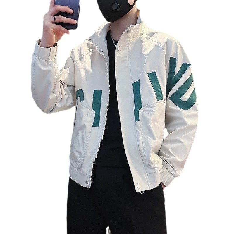Neue Sport- und Freizeit-Herbst-Stehkragenjacke für Herren, kurze und schmal geschnittene Jacke für Studenten_voghion.com