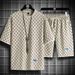 Men's clothing new men's casual suits  brand short-sleeved shorts versatile fashion matching clothes sports set trend_voghion.com