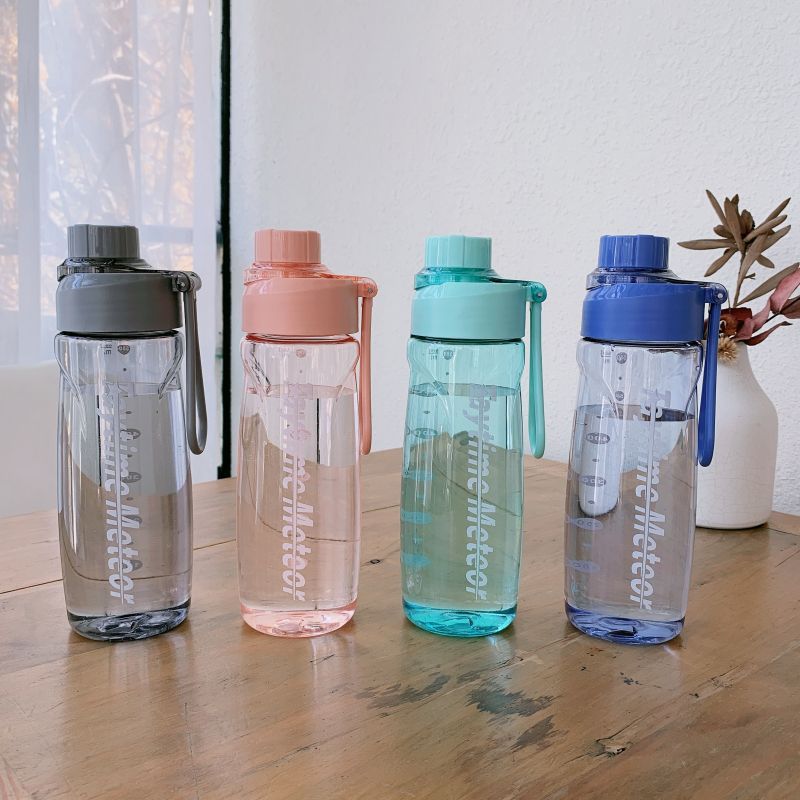 Duża plastikowa butelka na wodę z wagą dla uczennic, w stylu koreańskim, przenośna na zewnątrz, sportowa, odporna na stłuczenia_voghion.com