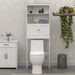Mensola da bagno sopra il ripiano in legno per organizer, mobiletto portaoggetti per WC, 2 ante con spazio di archiviazione, 2 bagni salvaspazio F WC_voghion.com
