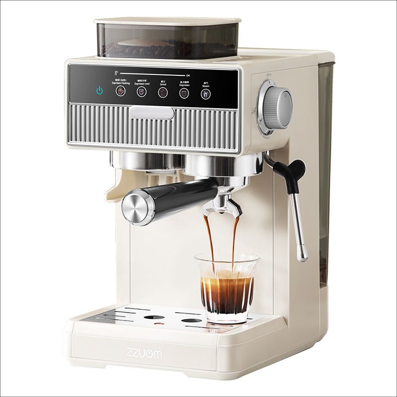 Compact Automatic Coffee Machine With Built-in Grinder, Hot & Cold Brew, Espresso Maker For Home Use, 5-10 Cup Capacity, 1.8L Water Tank_voghion.com