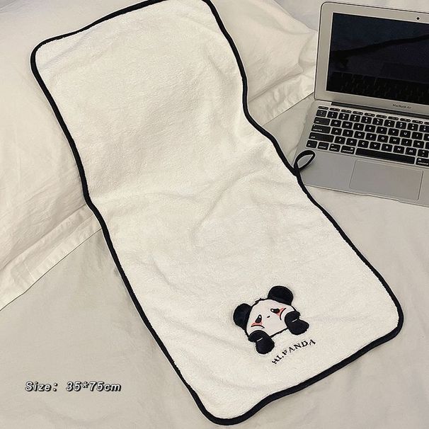 Serviette à cheveux à séchage rapide Panda Ensemble trois pièces Nouveau bonnet de douche en polaire corail Jupe de bain Peignoir portable Enveloppable Adulte_voghion.com
