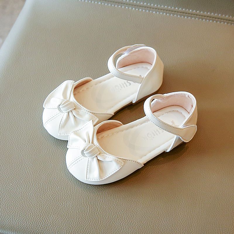 2024 frühjahr/Sommer Neue Koreanische Ausgabe Mädchen Halbe Sandalen Mädchen Baby Bogen Prinzessin Leder Mode Casual Schuhe_voghion.com