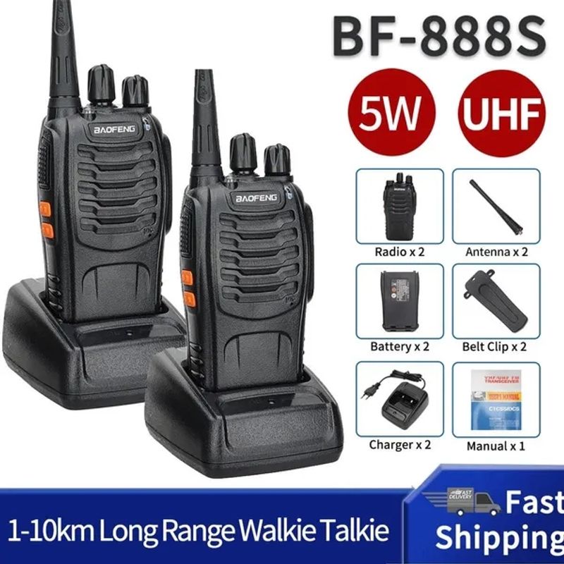 Baofeng BF-888S Long Range Walkie Talkie UHF 400-470MHz Ham Tovejs Radio Comunicador Transceiver til Hotel Camping_voghion.com