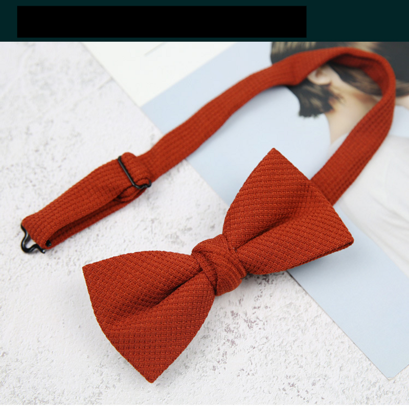 Wedding groom and best man men's dark red solid color army green gray yellow beige orange bow tie suit bow_voghion.com