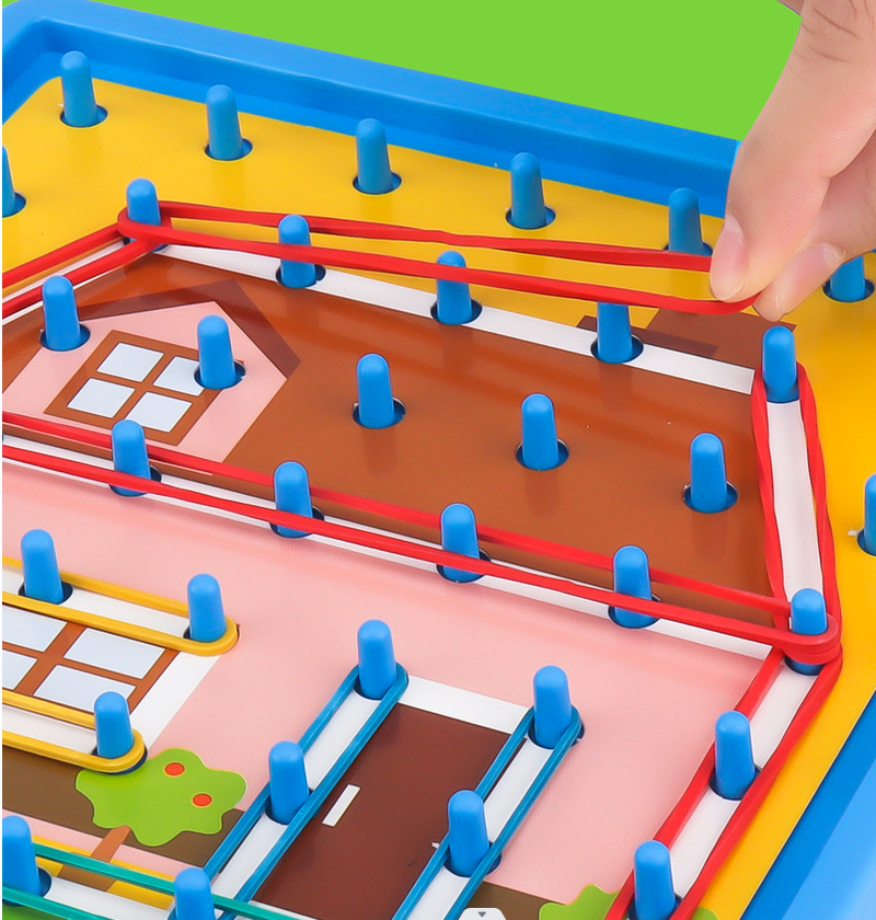 Bambini Geometria Catena Puzzle Giocattolo Elastico Collegamento Puzzle Gioco Famiglia Tavoli Gioco Per Interazione Esercizio Pensiero_voghion.com