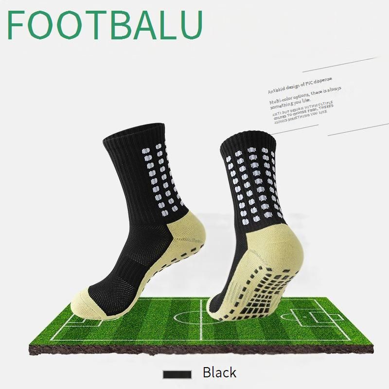 Women's Socks Football Socks Glue Non Slip Mid Tube Thick Towel Bottom Long Socks Striped Training Running Socks_voghion.com