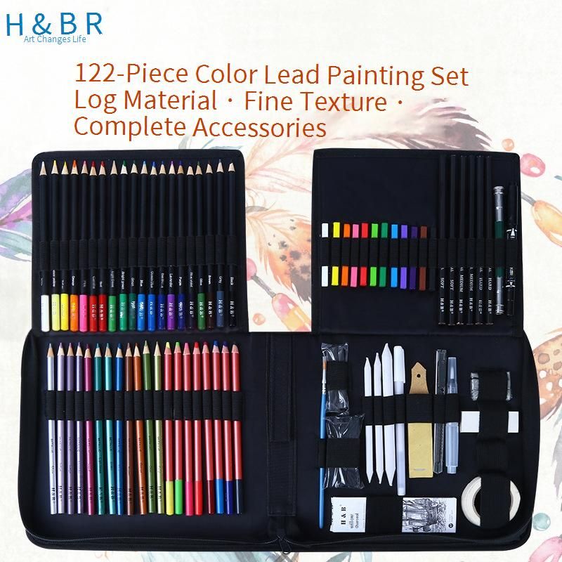 122-Piece Colored Pencil Set - Professional Sketching Charcoal & Watercolor Pencils For Artists & Students​​_voghion.com