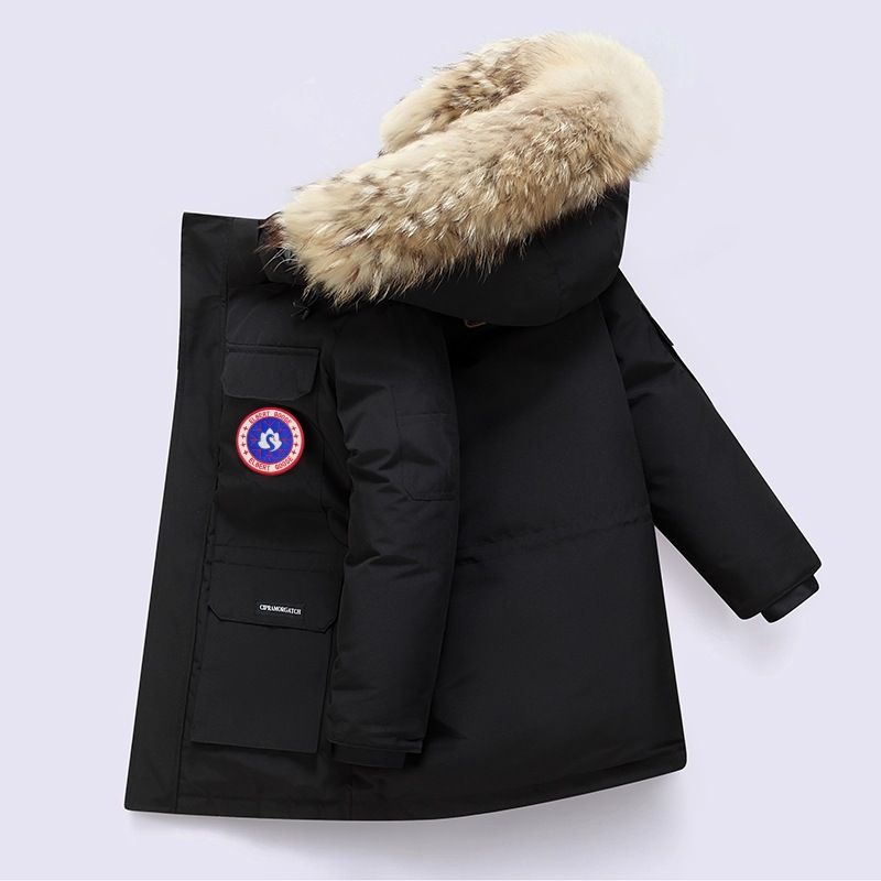 Giacca in piumino d'oca per bambini, modello 08 Expedition, parka invernale antivento spesso, abbigliamento per bambini, giacca con cappuccio_voghion.com