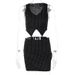 Casual Versatile Women's Sexy Crop Top + High Waist Skirt Two-Piece Set Striped Outfit_voghion.com
