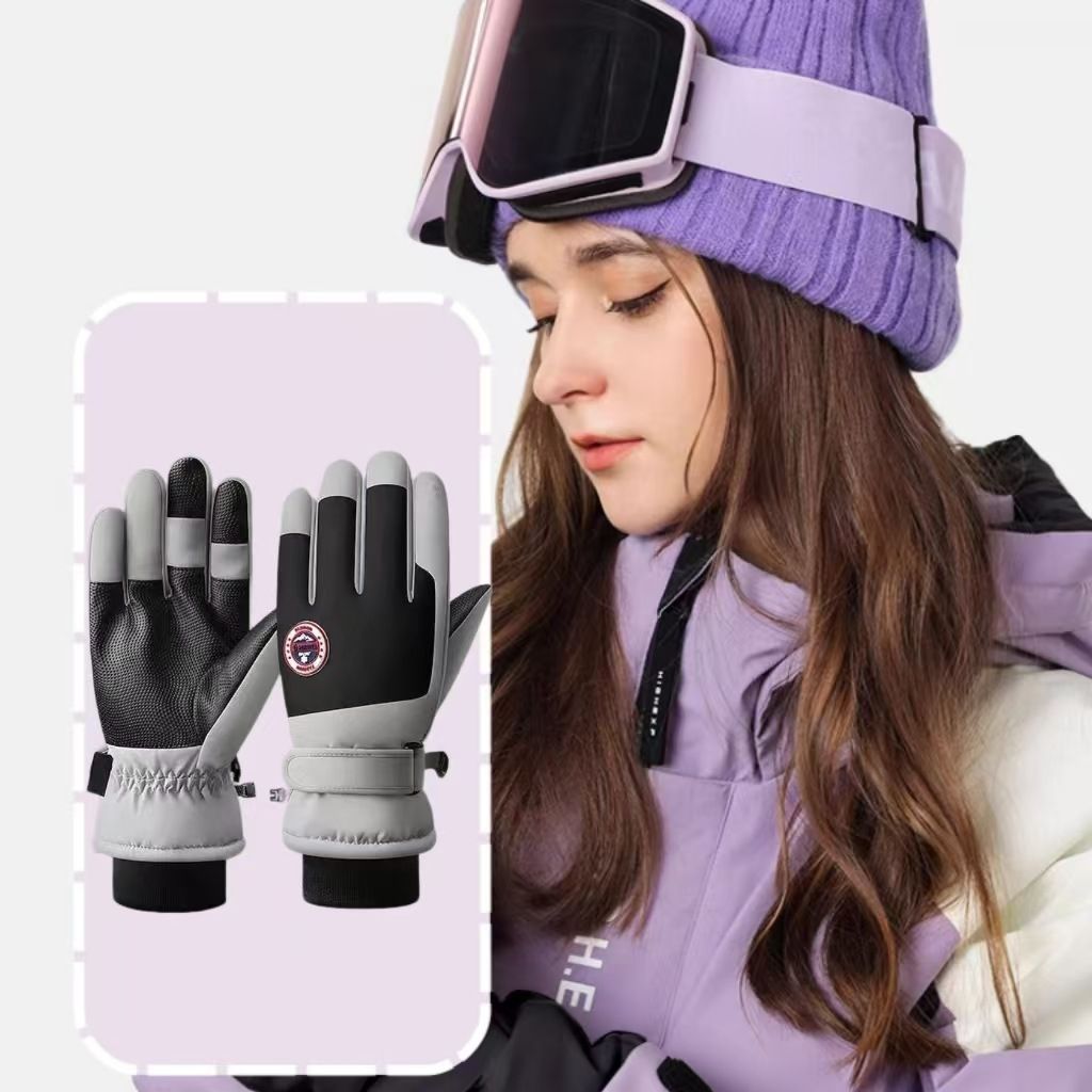 Ski for winter warmth, cold resistance, thickening, anti slip, splash proof, outdoor hiking and cycling, touch screen_voghion.com