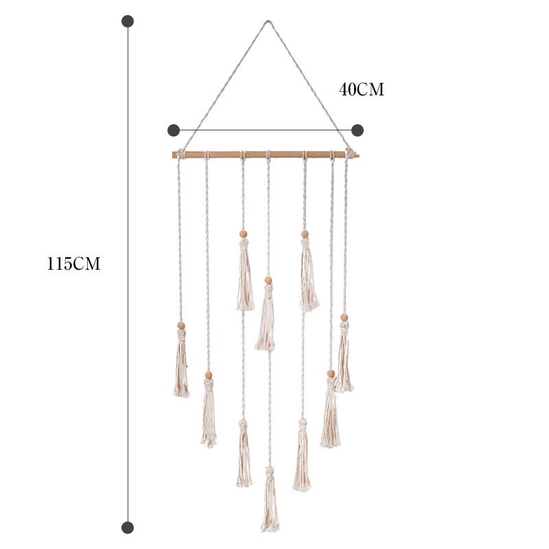 Straight Woven Wall Hanging Rack Nordic Style No-Drill Creative Wall-Mounted Photo Frame Decorative Tapestry_voghion.com