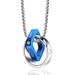 Collana da uomo con doppio anello in acciaio inossidabile - Gioiello con ciondolo ipoallergenico e resistente per l'uso quotidiano, catena regolabile da 60 cm_voghion.com