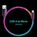 Cavo dati USB tipo micro RGB con ricarica rapida da 66 W e luce a C per Samsung Galaxy S10, S20, S23, S24, Xiaomi, HTC, LG_voghion.com