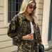 Washed Denim Jacket With Leopard Print - Trendy Streetwear Coat For Women_voghion.com