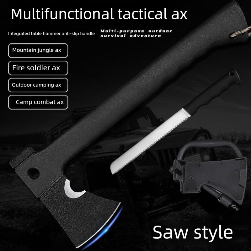 Outdoor Multi-Functional Firefighting Waist Splitting Tactical Camping Survival Mountain Climbing Logging Wood Saw Axe_voghion.com