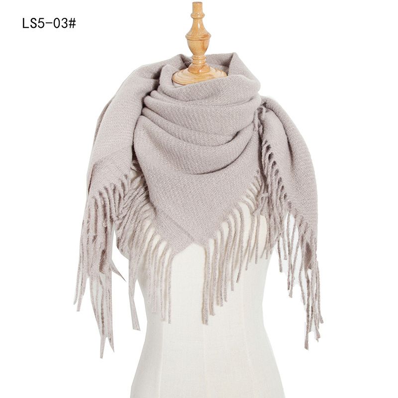 Women's Scarves supply of prickly wool solid color tassel square scarves for men and women_voghion.com