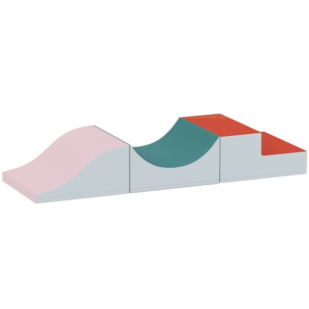 3 pezzi Kletter- und Krabbelset per piccoli bambini, Kunstleder, Schaumstoff, Hellgrau_voghion.com