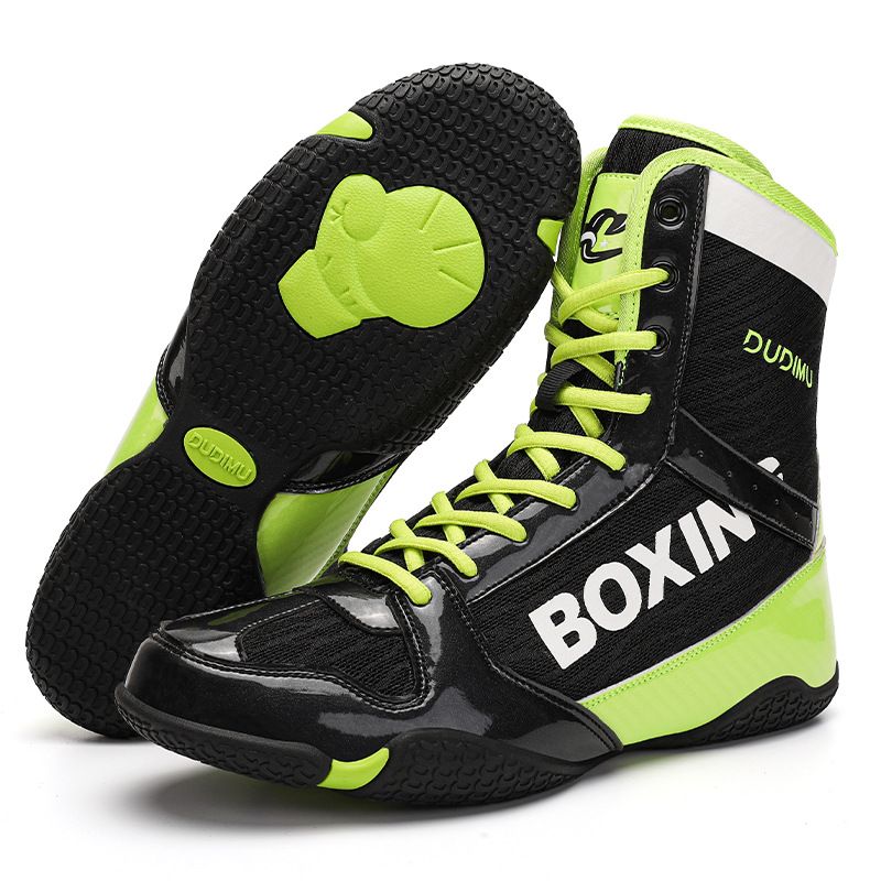 Unisex Shoes Boxing Shoes Professional Men's And Women's Wrestling Shoes Indoor Training Shoes Breathable High Top Free Fighting Sanda Fitness Shoes_voghion.com
