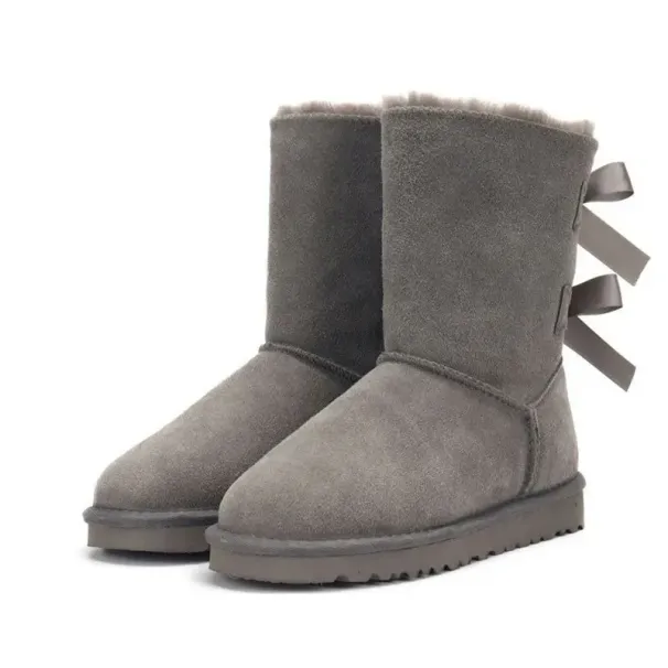 Besplatna dostava dizajnerske čizme, australske papuče, ženske zimske čizmice na platformi, djevojačke klasične snježne čizme do gležnja s kratkom mašnom_voghion.com