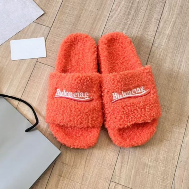Paris Hairy Women's Outdoor Wear 2024 Nuovo Autunno e Inverno Lettere Ricamate Lana di Agnello Scarpe Taglie Forti Cotone_voghion.com