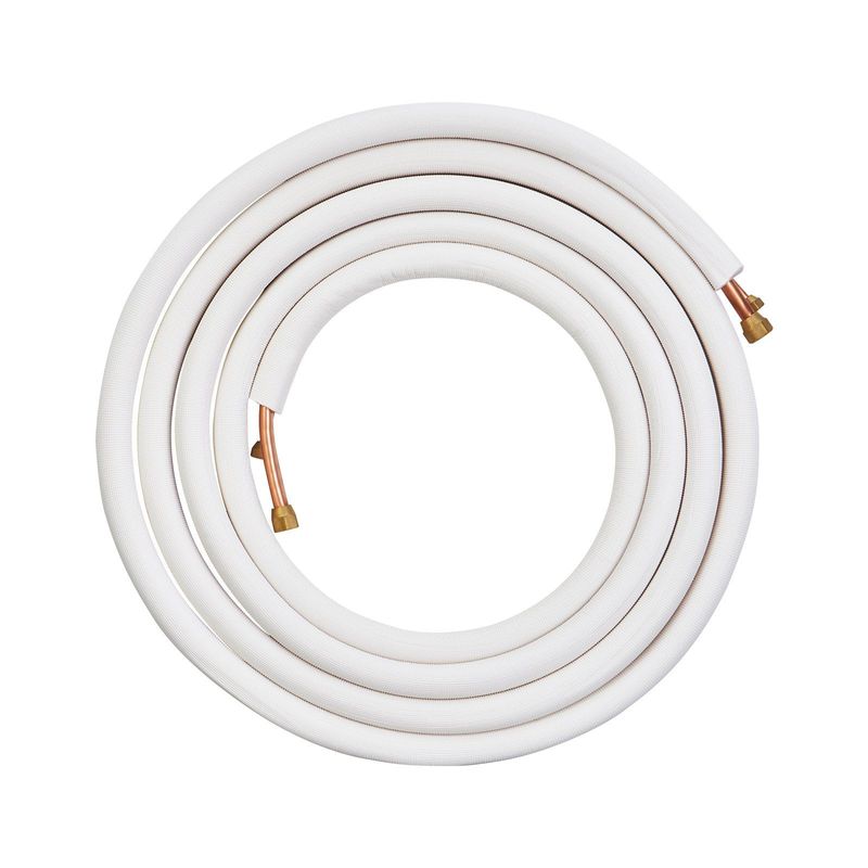 VEVOR 25FT Mini Split Line Set, 3/8" & 5/8" O.D Copper Pipes Tubing And Triple-Layer Insulation, For Mini Split Air Conditioning Refrigerant Or Heating Pump Equipment & HVAC With Wrapping Strips._voghion.com