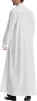 Men's Kaftan Long Sleeve Thobe Button Down Islamic Robe_voghion.com