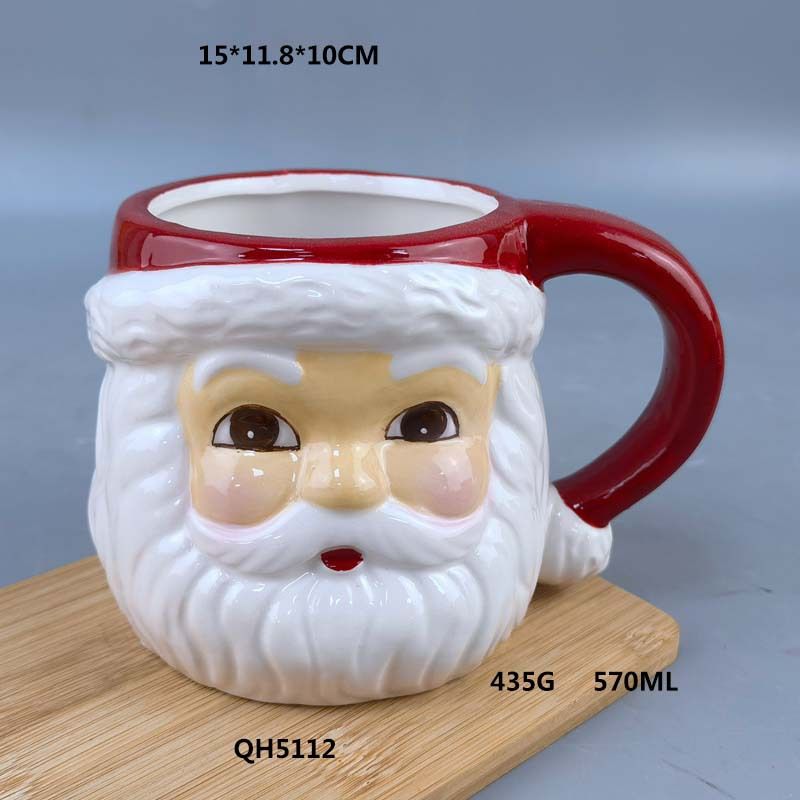 Tasse de Noël en céramique, tasse de lait de bonhomme de neige de Noël, tasse d’eau, tasse de bureau, tasse en relief 3D peinte à la main_voghion.com
