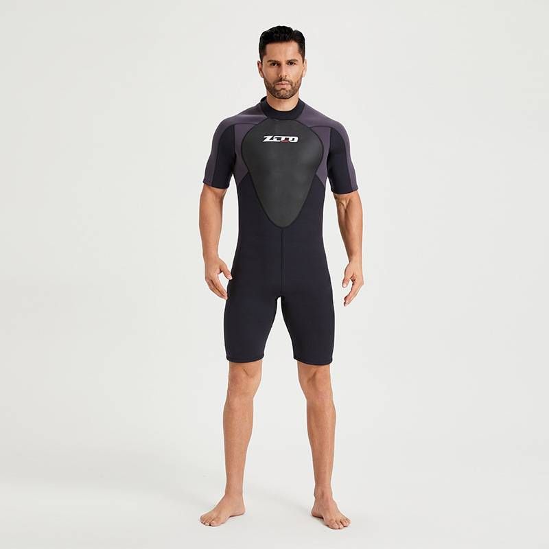 Costum de scufundări cu mânecă scurtă, dintr-o singură bucată, de 3 mm, pentru bărbați, cu protecție solară, cald, pentru surfing, costum de scufundări adânci, gros, pentru snorkeling, costum de înot_voghion.com