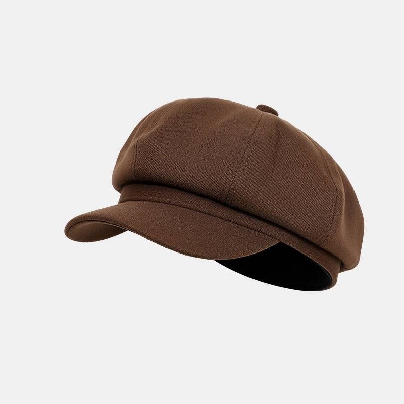 Chapeau gavroche noir, petit chapeau à visage découvert pour fille, chapeau octogonal rétro printemps-été, chapeau de peintre, béret, Instagram_voghion.com
